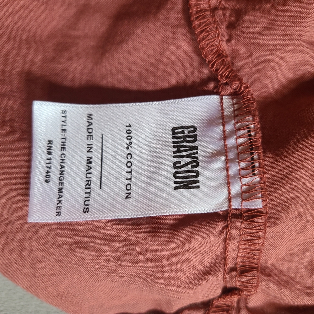 Grayson Sz 1 XS Mauve The Changemaker Half Button Pockets Drop Waist Shirt Dress - Picture 9 of 9